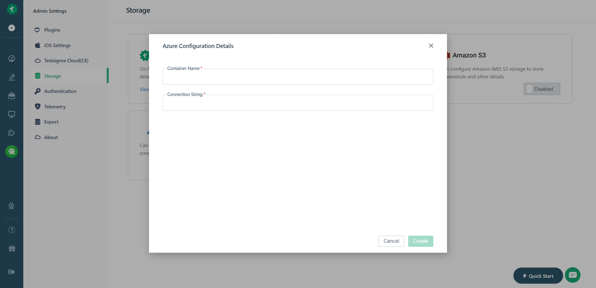 Azure Cloud as Storage