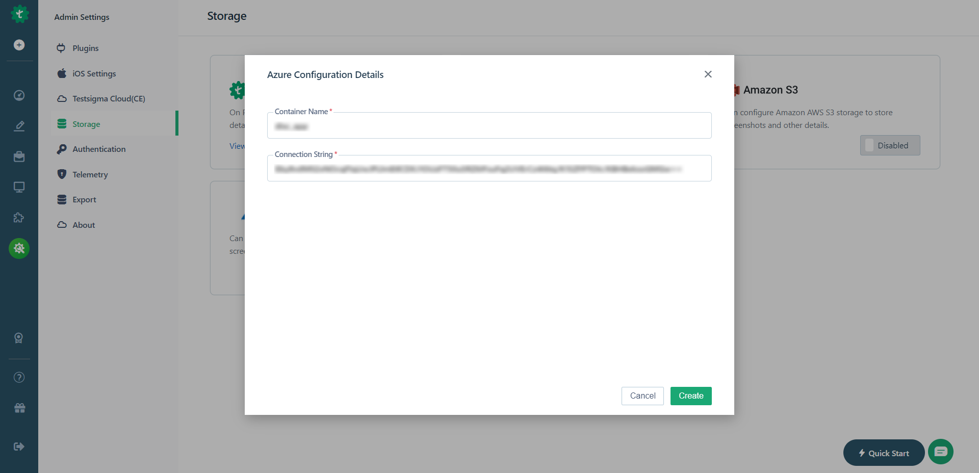 Azure Cloud as Storage