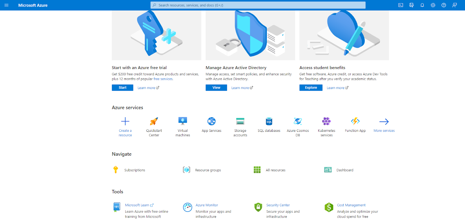 Azure management portal