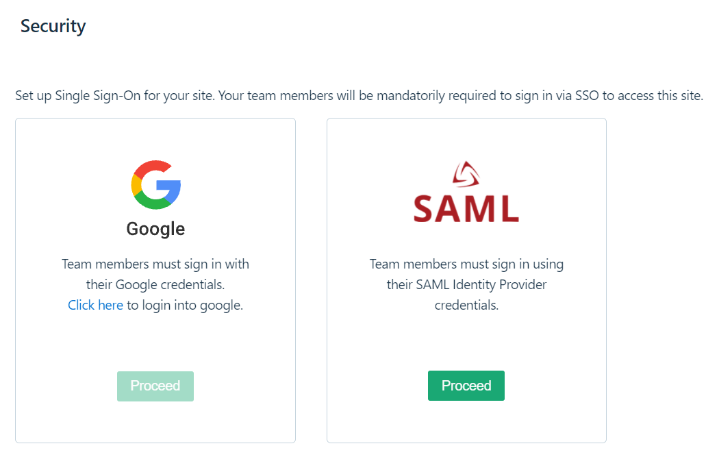 Choose identity provider as SAML
