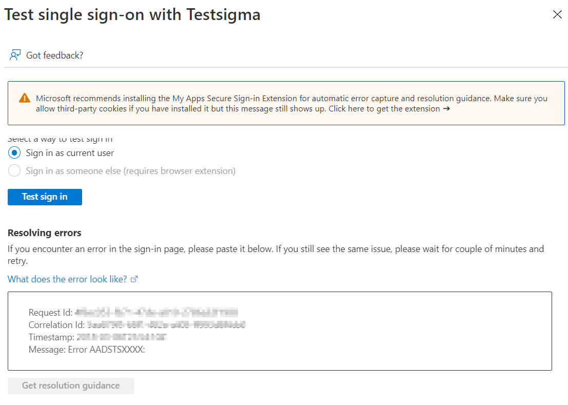 Test Testsigma Single Sign On