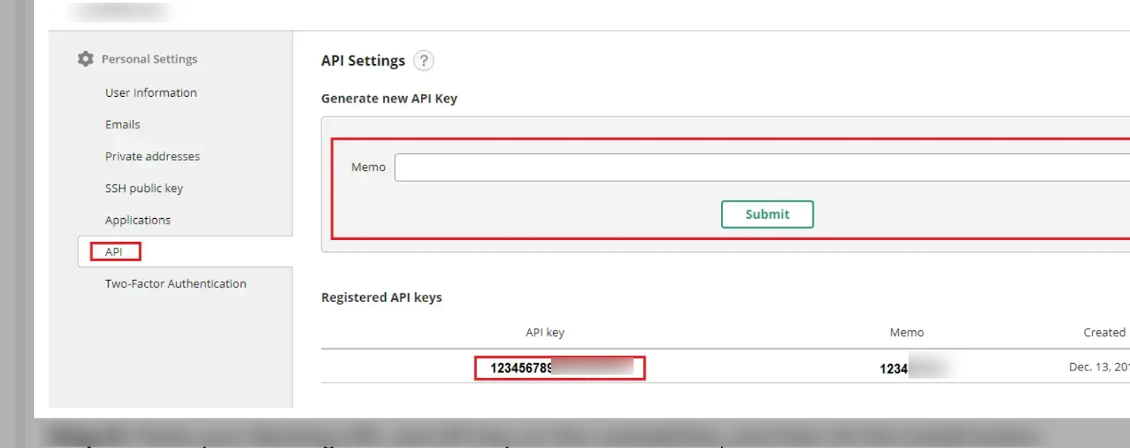 Generate API Key in API Settings in Backlog