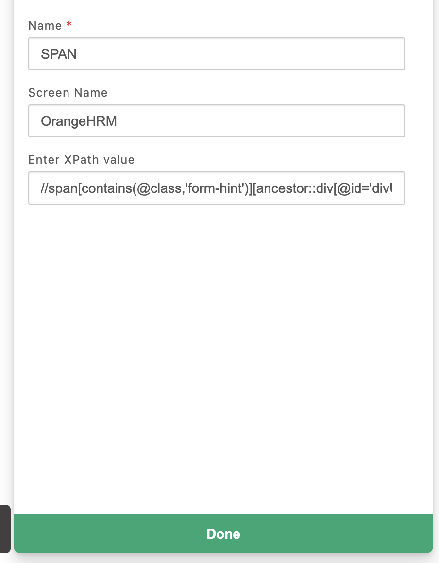 single element capture via recorder in Testsigma