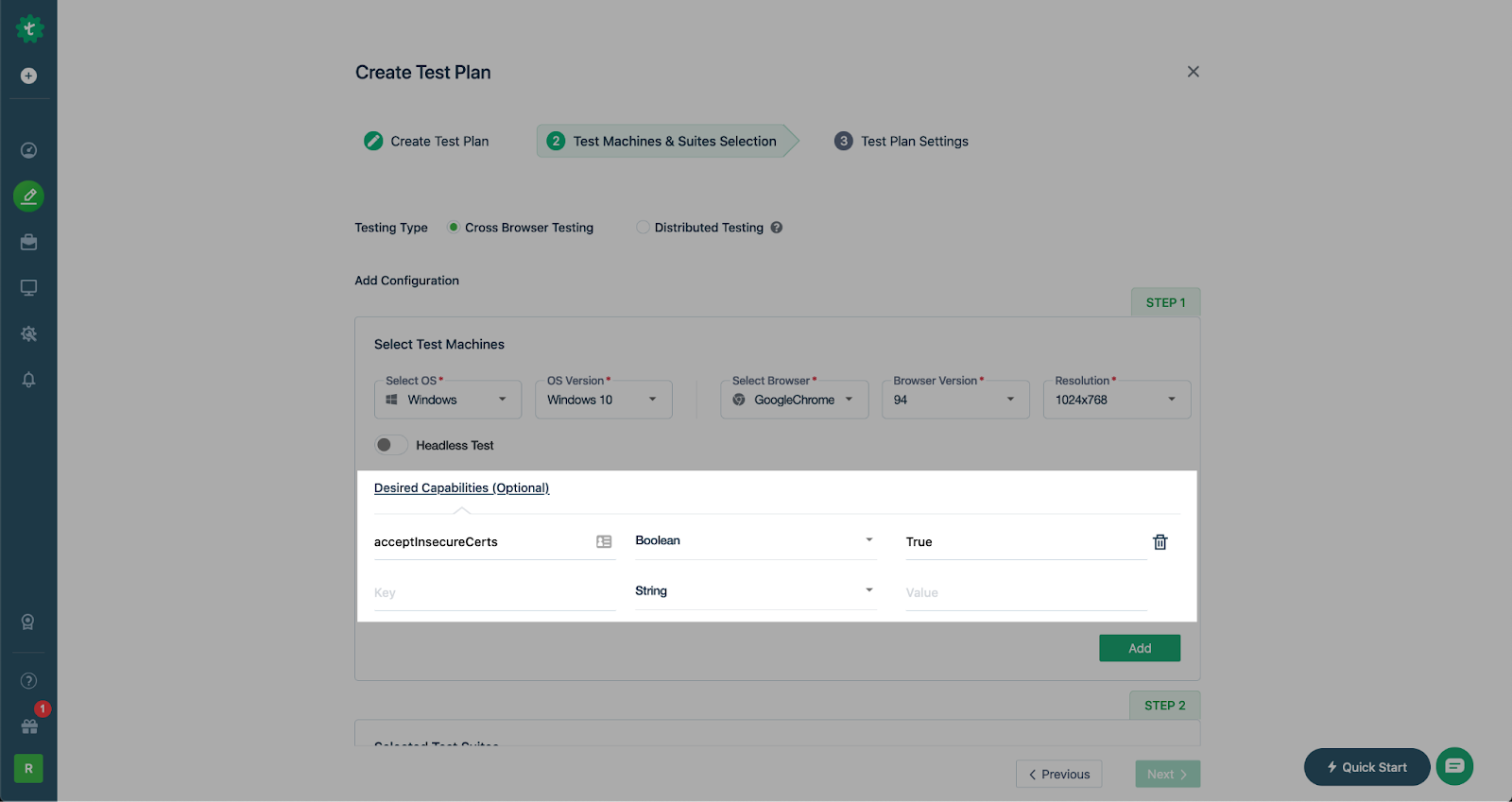 Test Plan Desired Bypass SSL Capability