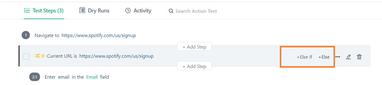 add else if else conditional step