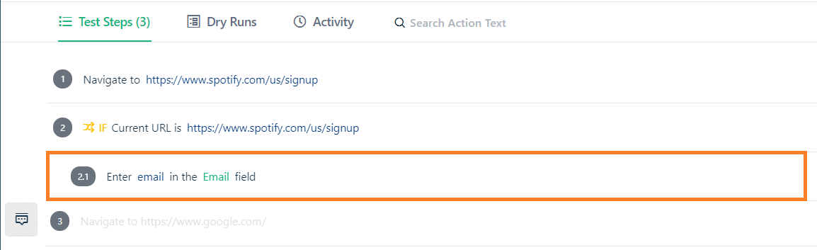 add step under if condition