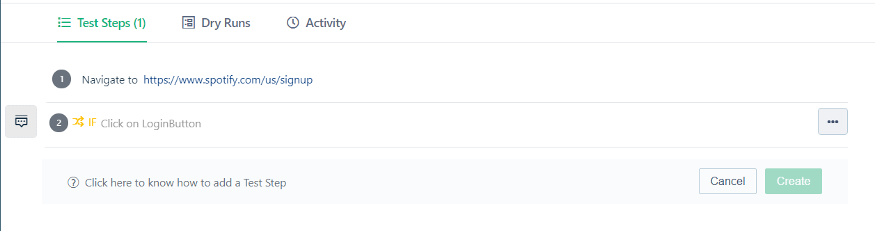 conditional if test step