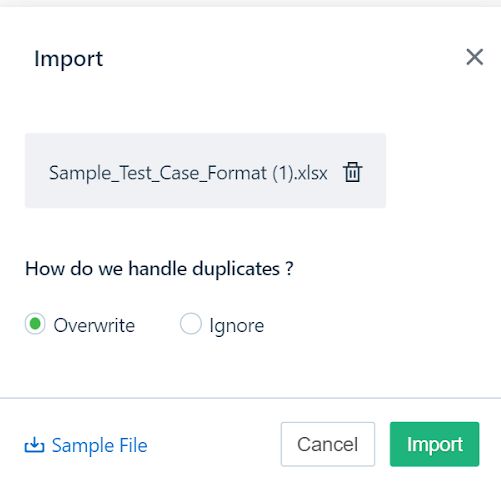 Import Elements overlay focussed