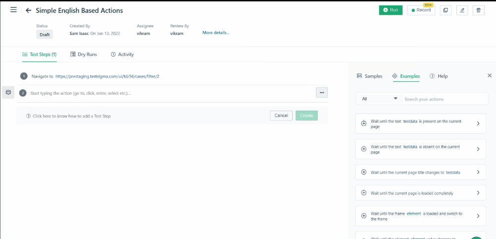 gif natural language step type demo