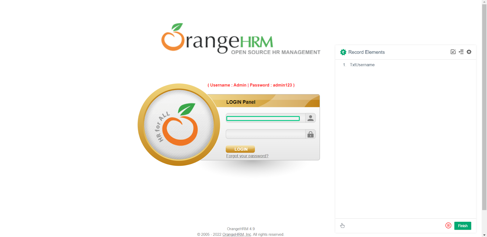 click hovered element while recording Elements in Testsigma
