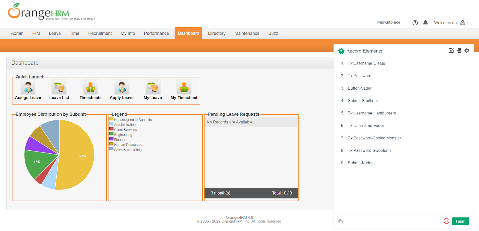 record multiple elements via test step recorder in Testsigma