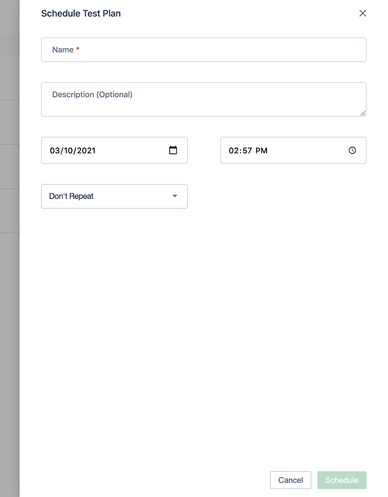 Schedule Test Plan in Testsigma