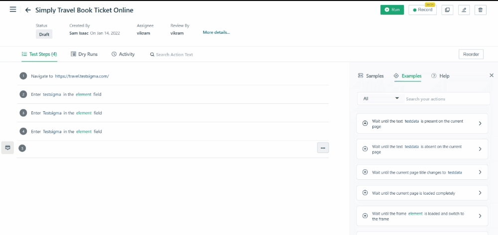 Delete Step in Test Case Details