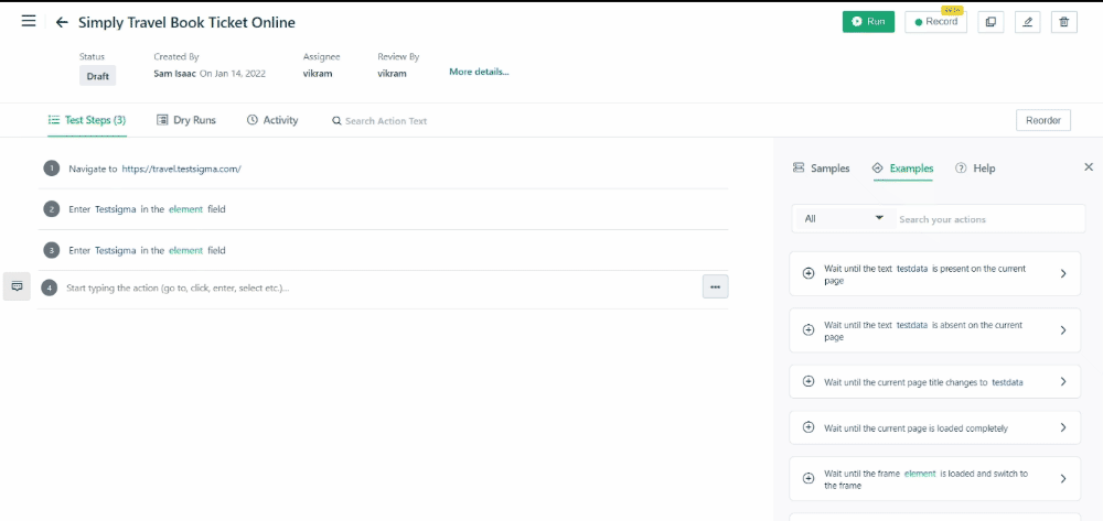 More Details in Test Case Details page