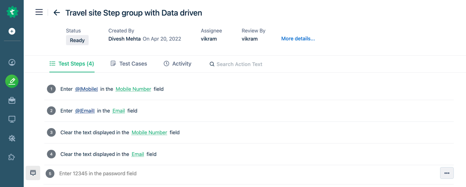 Data Driven Step Group Details