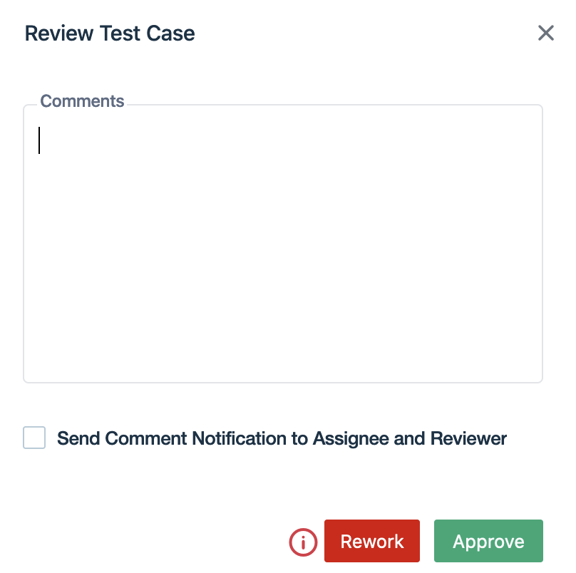 review test case form in Testsigma
