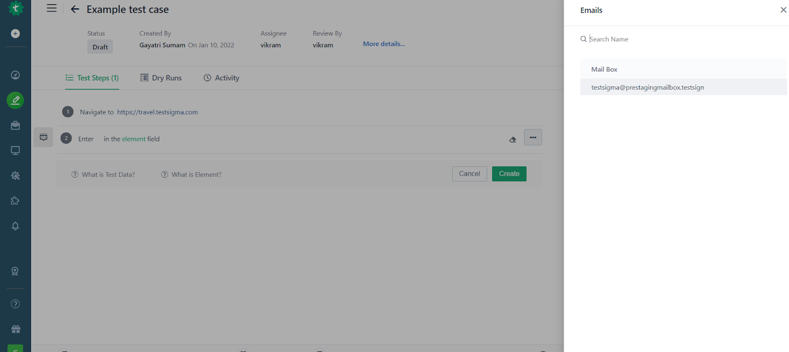 mailbox test data input