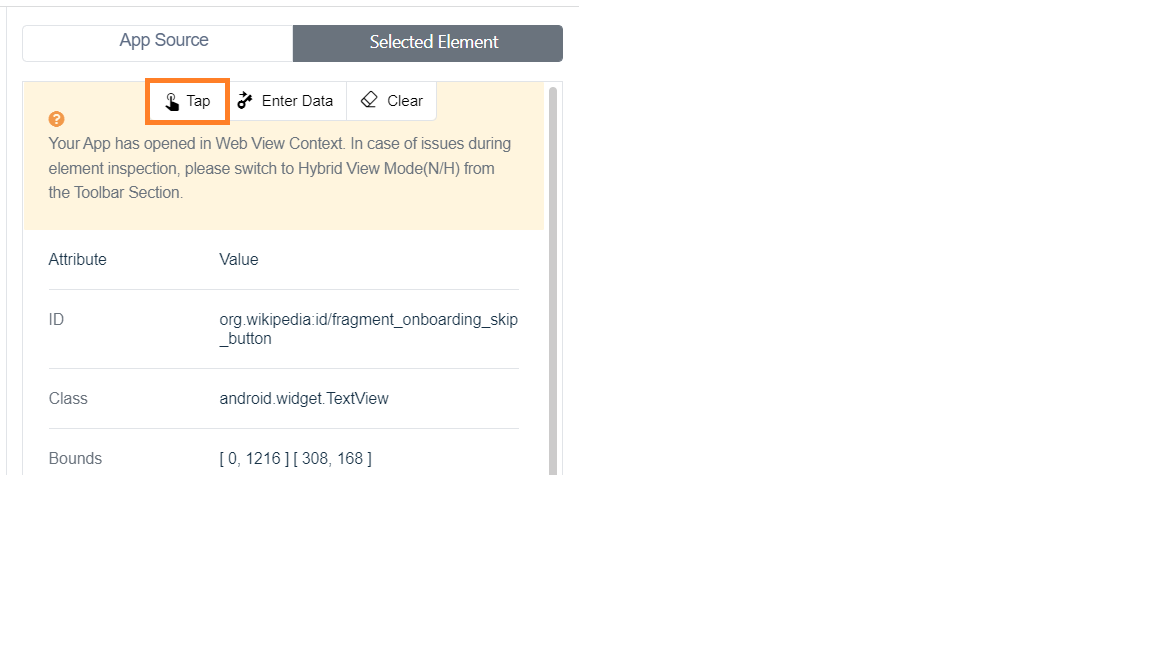 Tap button on a recorder when creating a while loop in Testsigma